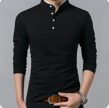 HF Camiseta de manga comprida masculina, camiseta casual de algodão, blusa sólida básica, camiseta, venda quente, primavera